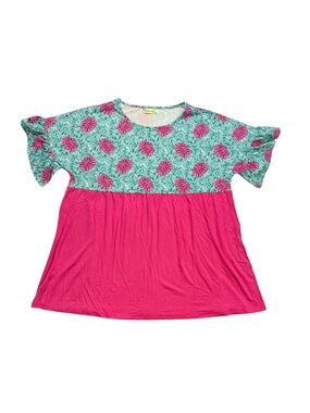 Southern Stitch Floral Babydoll Top Size Large NWT